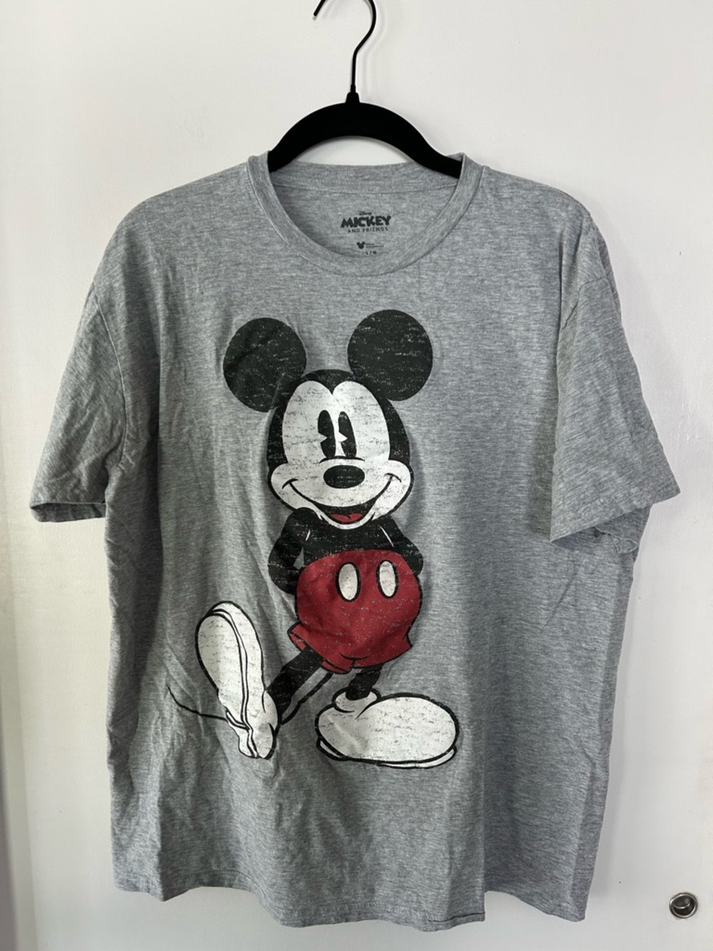 Disney Grey Short Sleeve Tee with Mickey Graphic